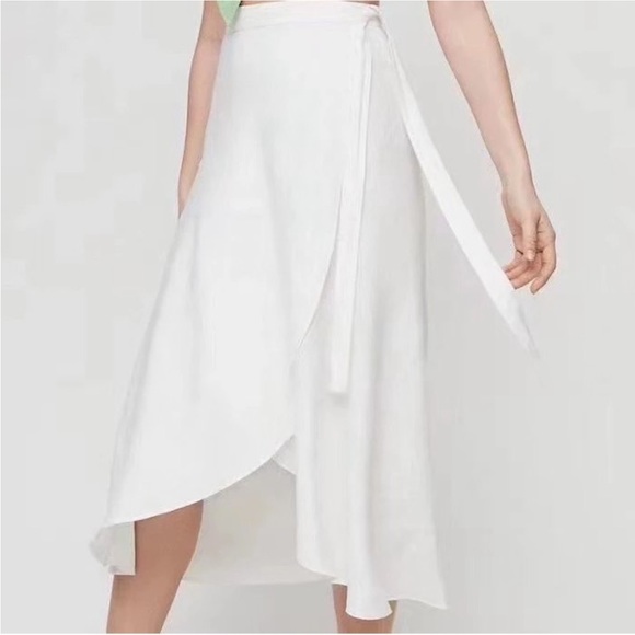 Wilfred Dresses & Skirts - Aritzia  Linen wrap skirt Wilfred Eleta Skirt